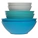 Fresco Plastic Mixing and Serving Bowls | 12-inch 10-inch 8-inch | 6-piece set Coastal