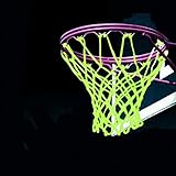 lailai Universal Indoor & Outdoor Nylon Basketball Hoop Net Replacement Glow in The Dark, Portable Nylon Basketball Net Replacement (Fluorescent Green)