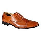 Delli Aldo Men's M-19006 Brown Wing Tip Lace Up Leather Lining Oxford Dress Shoes