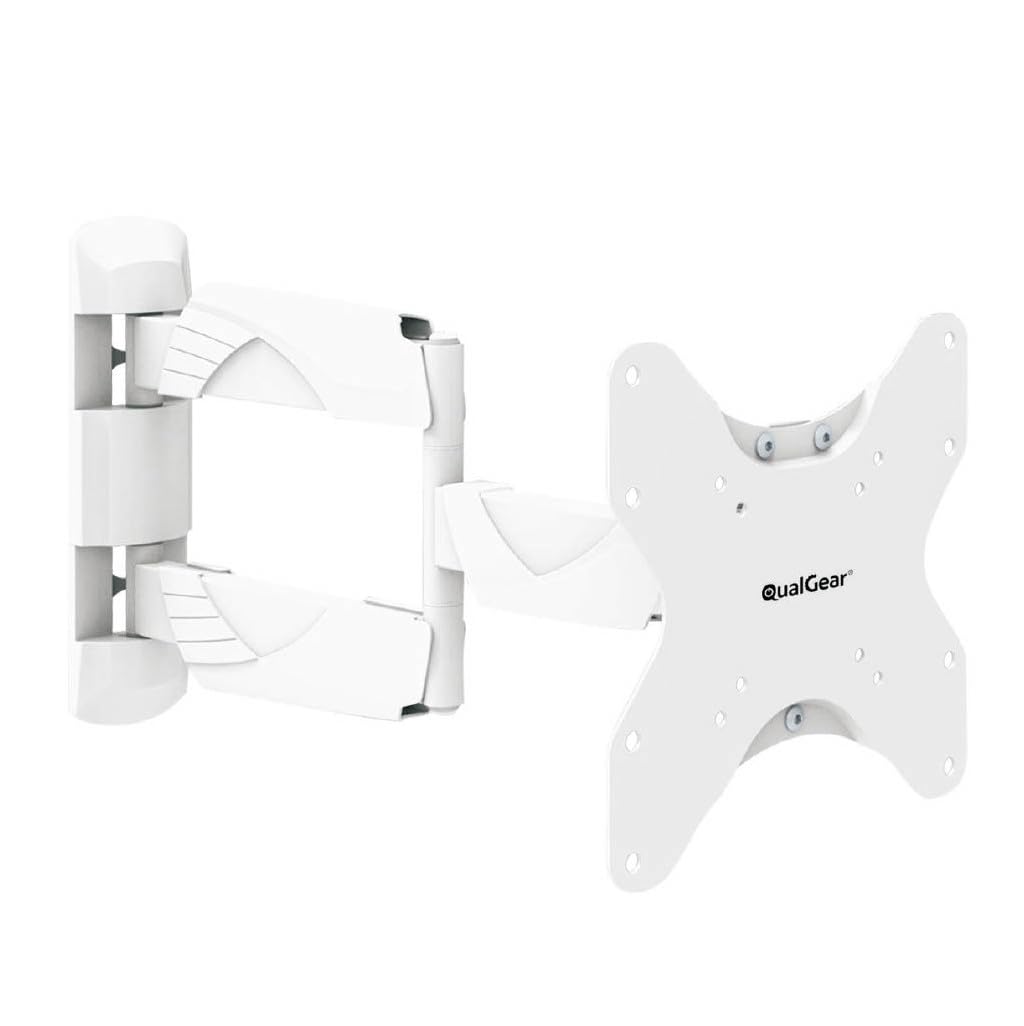QualGear Premium Quality Contemporary Style Ultra Low Profile Full Motion Wall Mount for LED TV Upto 23-42-Inch - White — image 1
