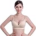 Encounter Women's Wire Free Push Up Cool Comfort Run Sports Bra (S, Beige)