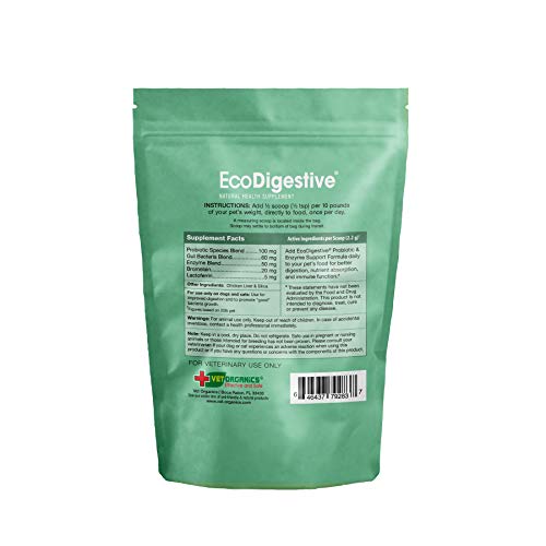 EcoDigestive Probiotics & Enzymes Formula for Dogs & Cats. Add our Gut
