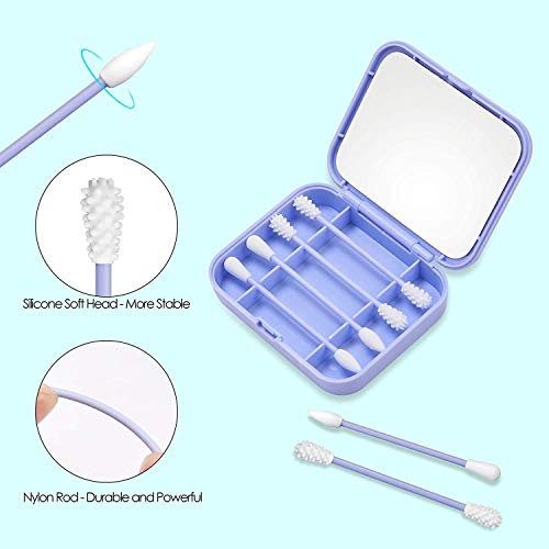 Reusable Cotton Swab, Portable Silicone Swab Cleanable for Ear Cleaning