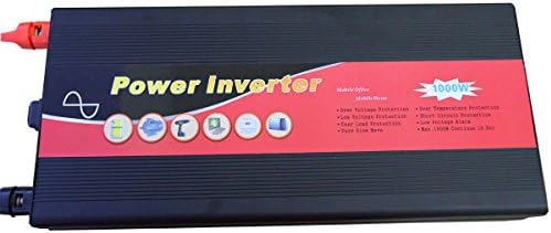 GTSUN 1000W DC 12V AC 110V 60 Hz Pure Sine Wave Power Inverter USB.Fuse built out. Easily Changed. Remote Control