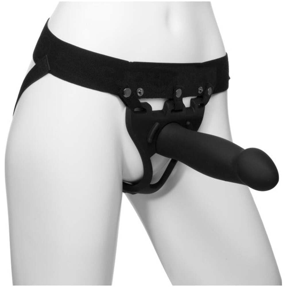 Doc Johnson Body Extensions Hollow Bulbed Strap On 2 Piece Set Black