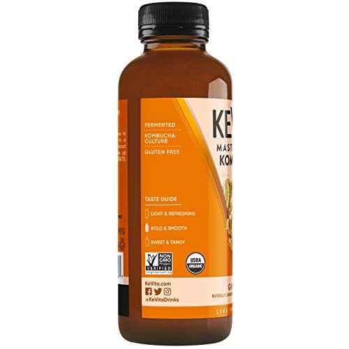 KeVita Master Brew Kombucha, Ginger, with Live Probiotics, 15.2 oz