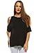 Cold Shoulder Dolman Top Shirt Blouse Batwing Sleeve Side Slit Made in USA