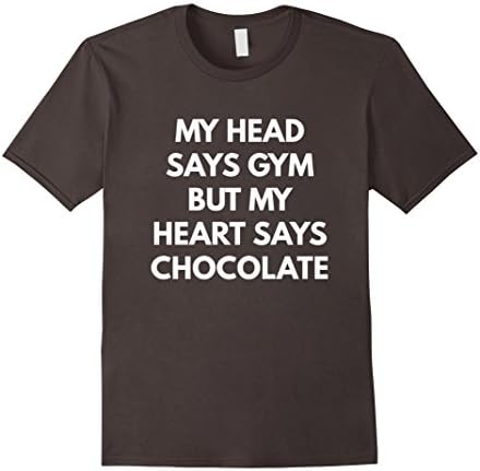 Mens My Head Says Gym But My Heart Says Chocolate t-shirt Small Asphalt