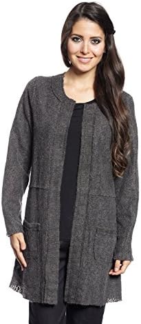 Abbino 17042 Cardigan - Made In Italy - Woman Casual Festive - Anthracite - L 10