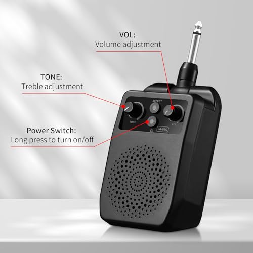 TERRIFI 5W Electric Guitar Amp, Mini Portable Bluetooth Amplifier, Rechargeable Small Personal Practice Amp with 4 Effects, Overdrive, Distortion, Reverb, Clean, Ideal for Electric Guitar, Black