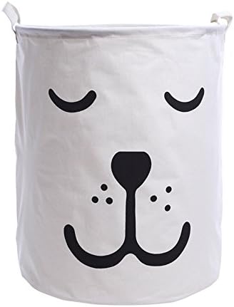 LONGTEAM Waterproof Laundry Hamper Laundry Basket Large Size 65L 15.75x15.75x19.69 Inches Storage Bag With Handle (Sleep Dog)