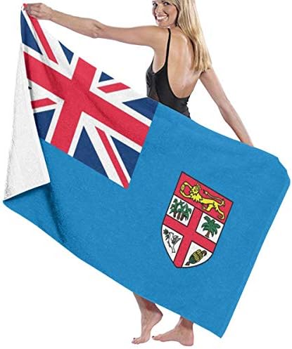 ALLMYHOMEDECOR Beach Towels for Women Men Fiji Flag Blanket Luxurious 100% Polyester Outdoors Bath Sheets Large Towel Cover for Tent Floor Yoga Mat 31.5" X 51.2"