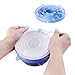 IKain Fik Silicone Stretch Lids Reusable Covers, Superior for Keeping Food Fresh, Durable and Expandable to Fit Various Sizes and Shapes of Containers, Blue