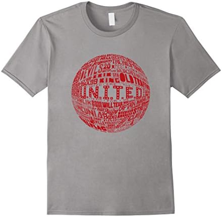 Mens Manchester United - Red Typography Print t-shirt Large Slate