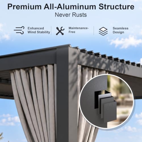 Aoxun Louvered Pergola Review: 12x16 All-Aluminum Outdoor Shelter With Waterproof Curtains image 39