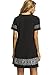 Floerns Women's Casual Embroidered Short Sleeve Swing Tunic T Shirt Dress Black XL