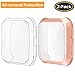 [3-Pack] Screen Protector Case Compatible with Fitbit Sense 2/Versa 4, QIBOX Ultra-Thin Soft TPU Case Full Coverage Protective Bumper, Sensitive Cover for Sense 2/Versa 4 Smartwatch Only