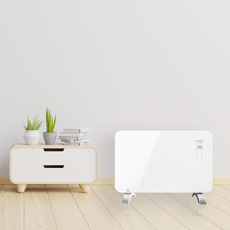 Heizkonvektor mit Glasplatte Ready Warm 6650 Crystal Connection. 1000 W, WiFi-Steuerung , einstellbares Thermostat, Timer, Bodenständer, Geeignet für Badezimmer (IP24), Lautlos — Foto 4 von 7