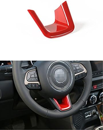 Dwindish Red ABS Decoration Steering Wheel U-Shaped Cover for Jeep Renegade 2015 2019 Up Jeep Compass 2017 Up