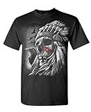 CHIEF SKULL - native spirit american indian - Mens Cotton T-Shirt