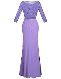 Angel fashions vestido de novia con cuello en V y lentejuelas de media manga, con vaina de sirena