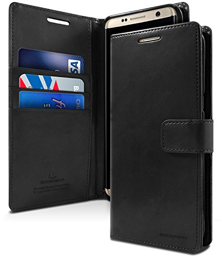 GOOSPERY Galaxy S8 Plus Case for Samsung Galaxy S8 Plus, [Drop Protection] Blue Moon [Wallet Case] PU Leather with Shock Absorbing TPU Casing [ID Card & Cash Holders] (Black) S8P-BLM-BLK