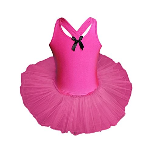 Besde Kids Toddler Girls Gauze Leotards Ballet Bodysuit Dancewear Dress Clothes Outfits (Hot, 3T)
