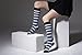 Socks n Socks - Women's 5-pair Striped Design Turkish Cotton Knee high Socks