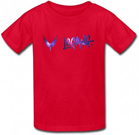 DMDSLH Logan Fashion Paul Starry Sky Parrot Logang Fashion Tshirt Printed Cotton T-Shirts Tops Logo Best Quality Kid Tee Red