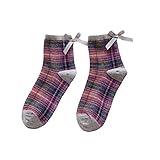 URIBAKE Women Winter Thermal Socks Stripe Bow Floor