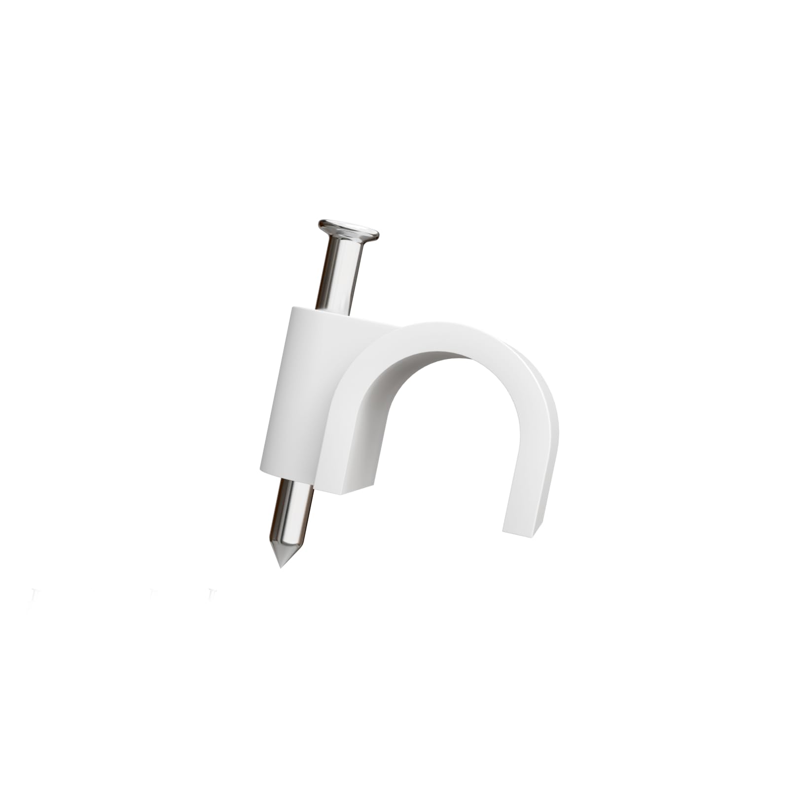 rhinocables Round Cable Clips 100 Pack Cable Management Clamps Wall Tidy Clips 4mm, 5mm, 6mm, 7mm, 8mm Wire for Ethernet, Telephone, TV and other cables (White, 5mm)