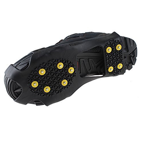 AGPTEK Non-slip Over Shoe, Climbing Snow Ice Cleats Grips Anti-Slip Studded Ice Traction Shoe Covers Spike Crampons Cleats Size S/M/L/XL (Extra Large)