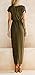 Yidarton Women Ladies Sexy Casual Short Sleeve Beach Party Slit Long Maxi Dress ArmyGreen S