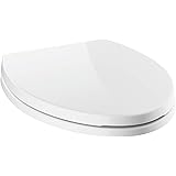 Delta Faucet Morgan Elongated Slow-Close White Toilet Seat with Non-Slip Seat Bumpers, White 811903-WH