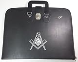 Masonic Regalia Special Feature Apron & Chain Collar Soft Handle Case Square G & Compass