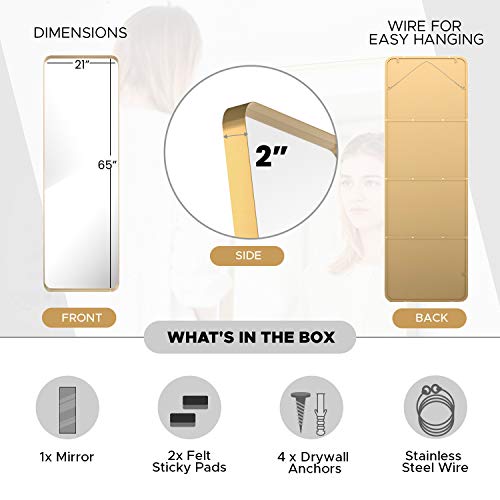 Upland Oaks Large Full Length Body Mirror for Floor & Wall in Bedroom