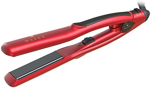 2 in 1 Flat Iron Negetive Ionic with Ceramic Coated 3D Floating Panels, 1 Inch Titanium Hair Straightener Fast Heating Straightening Iron 60 Min Auto Shut-Off Plus 2 X Clips, Snow White