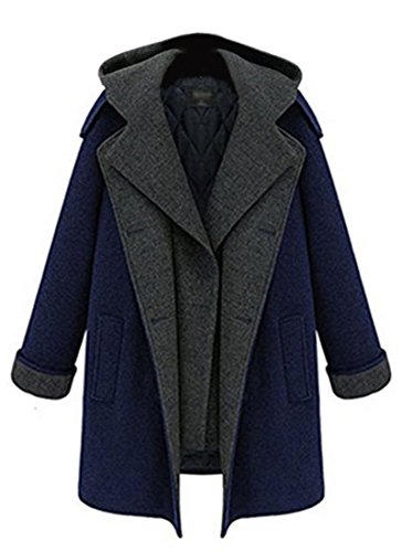 Women Hooded Classic Lapel Wool Blend Trich Winter Trench Coat Jacket Overcoat Women Hooded Classic Lapel Wool Blend Trich Winter Trench Coat Jacket Overcoat