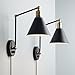 Wray Black and Antique Brass Plug-In Wall Lamp Set of 2