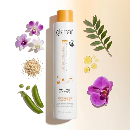 GK HAIR Moisturizing Shampoo — Deep Hydration & Color Protection for Dry, Damaged & Color Treated Hair — Sulfate Free Shampoo for Keratin Treated Hair — Restores Shine, Prevents Fading 300ml