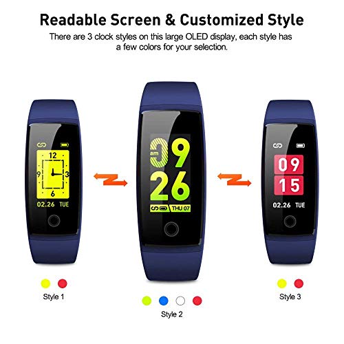 Blood Pressure Watch Fitness Tracker RIVERSONG Waterproof Color Screen Sport Smart Bracelet Band Activity Monitor with Heart Rate Calories Pedometer Sleeping Tracking Call/SMS Reminder for Smartphones - Thumbnail 4