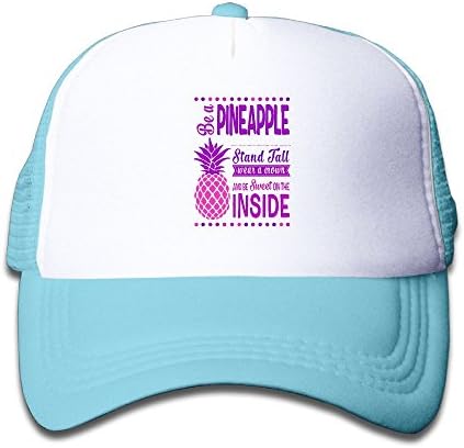 Jiajialiu Mesh Back Trucker Cap Be A Pineapple Adjustable Printing Cool Snapback Hat For Kids