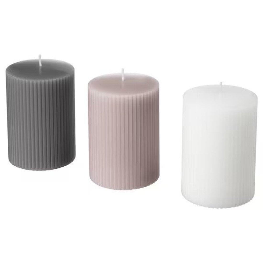 IKEA Blomdoft Scented Block Candle Gladiolus Gray / 3 Pack 103.780.73