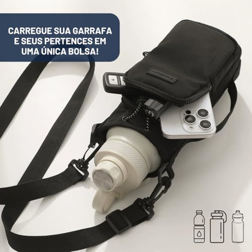 Bolsa Porta Garrafa Squeeze para Copo Térmico Com Alça Ajustável Shoulder Bag Para garrafas de agua