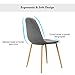 Giantex Set of 2 Kitchen Dining Chairs, Easily Assemble Modern Fabric Cushion Seat Chair w/Wood Legs, Mid Century Armless Chairs for Kitchen, Dining Room, Restaurant, Gray