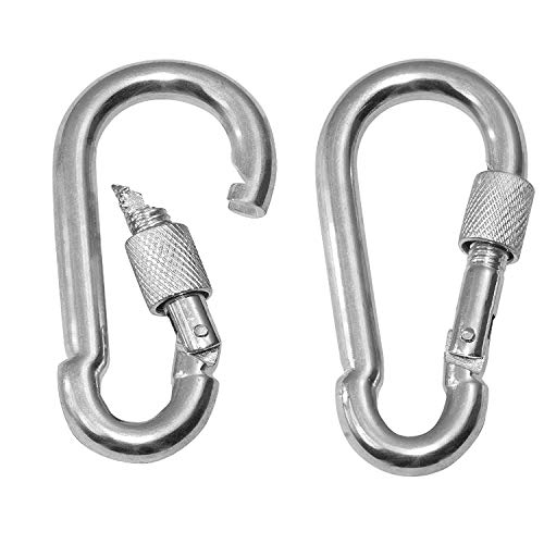 PLRB TOYS 8pcs Locking Carabiners, Heavy Duty Carabiner, 316 Stainless Steel Screw Lock Carabiner Hooks