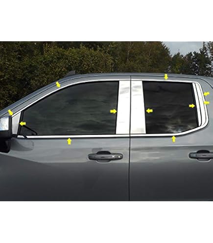 12-Piece Polished Window Trim Set – Fits 2020–2024 Silverado HD Crew Cab, Stainless Steel, QAA
