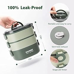 GLCSC Bento Box Lunch Box, Stackable 3 Layers