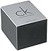 Calvin Klein Men's K2M21126 'Window' Silver Dial Brown Leather Strap Swiss Quartz Watch