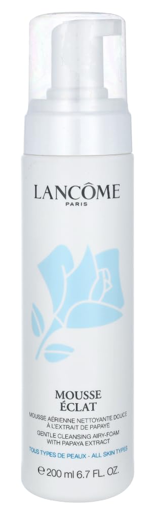 Lancôme Mousse Eclat Self-Foaming Cleanser - Clarifying & Exfoliating Face Wash for All Skin Types, 200ml